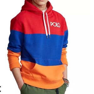 🔥POLO RALPH LAUREN SPORT MULTI COLOR DRAW STRING HOODIE